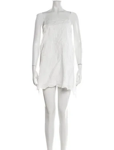 Pre-owned Dissh Lace Pattern Mini Dress W/ Tags In White