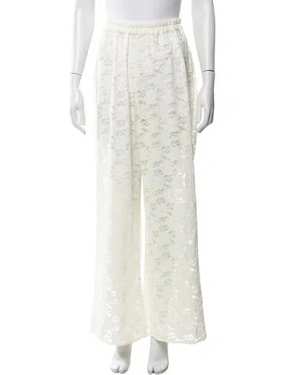 Pre-owned Dissh Lace Pattern Wide Leg Pants In Neutrals