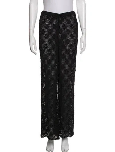 Pre-owned Dissh Lace Pattern Wide Leg Pants W/ Tags In Black