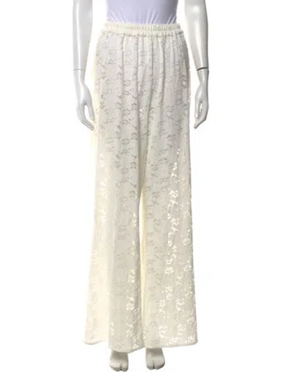 Pre-owned Dissh Lace Pattern Wide Leg Pants W/ Tags In Neutrals