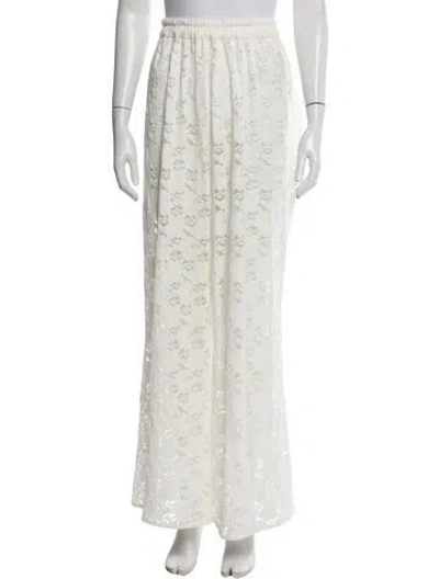 Pre-owned Dissh Lace Pattern Wide Leg Pants In White