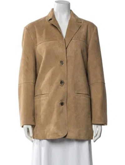 Pre-owned Dissh Leather Blazer In Neutrals