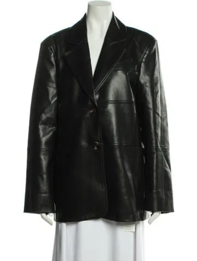 Pre-owned Dissh Leather Coat In Black