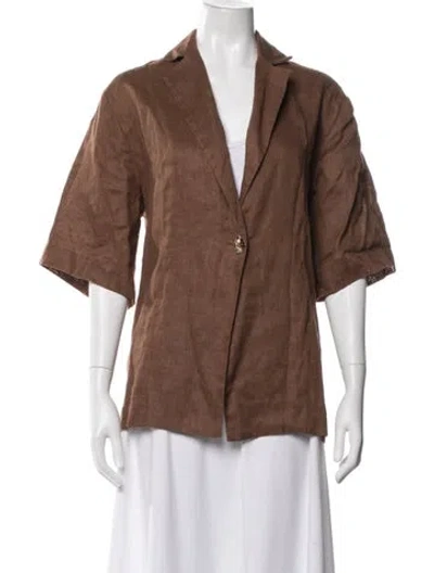Pre-owned Dissh Linen Blazer In Brown