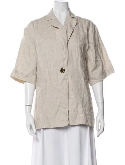 Pre-owned Dissh Linen Blazer In Neutral