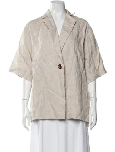 Pre-owned Dissh Linen Blazer W/ Tags In Neutrals
