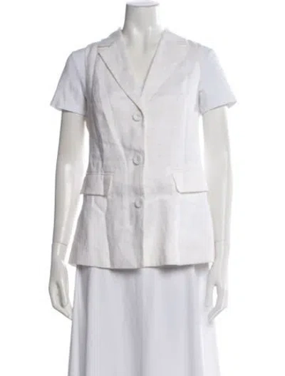 Pre-owned Dissh Linen Blazer In White