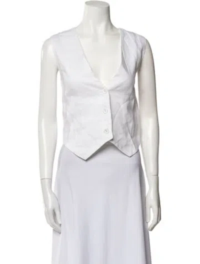 Pre-owned Dissh Linen Bolero In White