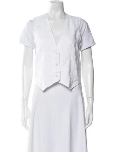 Pre-owned Dissh Linen Bolero In White