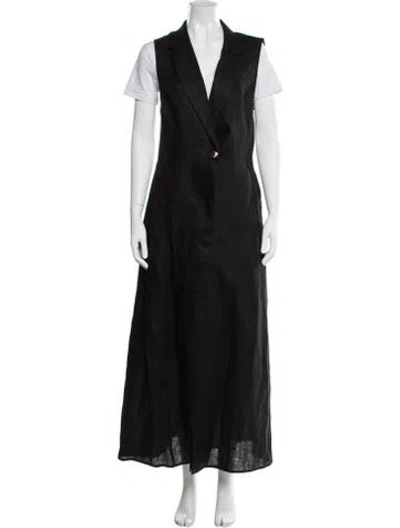 Pre-owned Dissh Linen Coat In Black