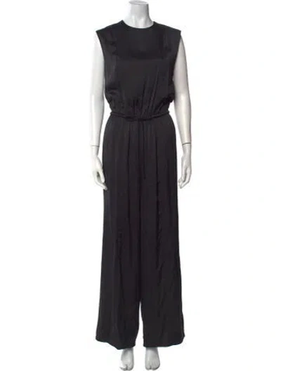 Pre-owned Dissh Linen Crew Neck Jumpsuit In Black