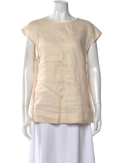 Pre-owned Dissh Linen Crew Neck Top In Neutral