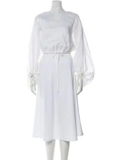 Pre-owned Dissh Linen Crew Neck Top In White
