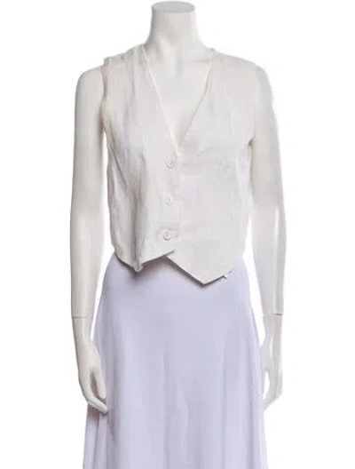 Pre-owned Dissh Linen Evening Jacket In White