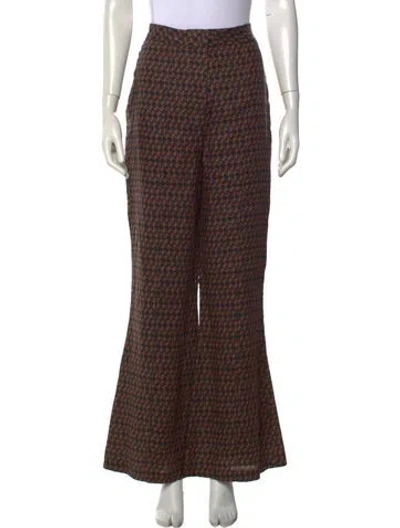 Pre-owned Dissh Linen Flared Pants In Brown