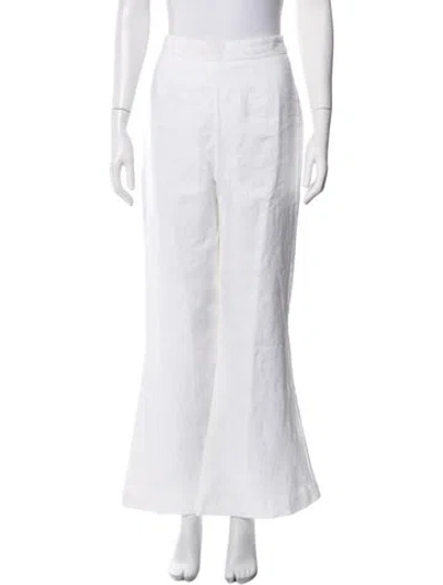 Pre-owned Dissh Linen Flared Pants In White