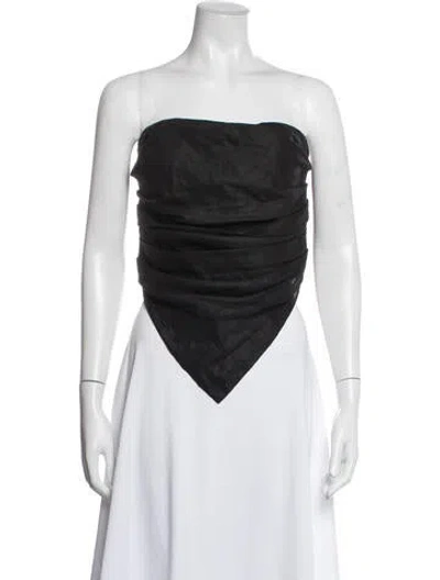 Pre-owned Dissh Linen Graphic Print Top In White