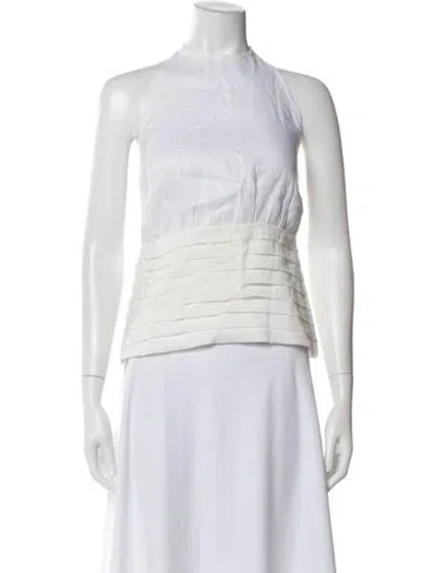 Pre-owned Dissh Linen Halterneck Top In Neutral