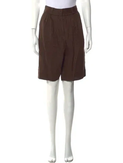 Pre-owned Dissh Linen Knee-length Shorts In Brown