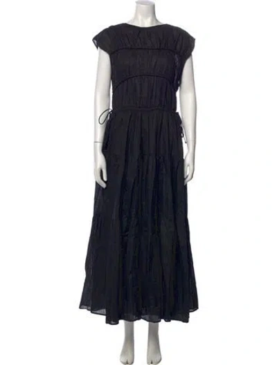 Pre-owned Dissh Linen Long Dress In Black