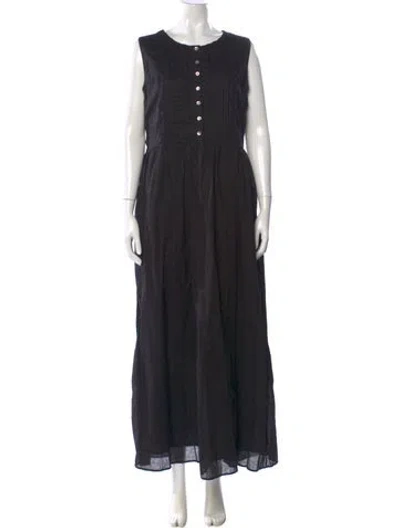 Pre-owned Dissh Linen Long Dress In Black