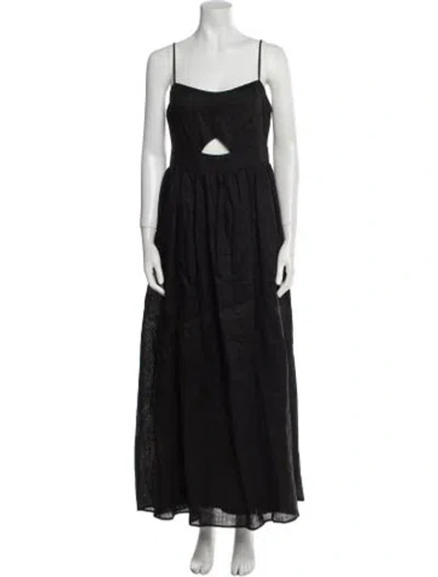 Pre-owned Dissh Linen Long Dress In Black
