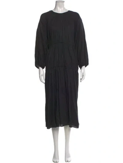Pre-owned Dissh Linen Long Dress In Black