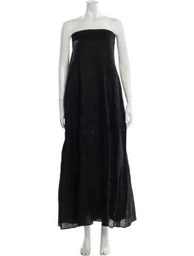Pre-owned Dissh Linen Long Dress In Black