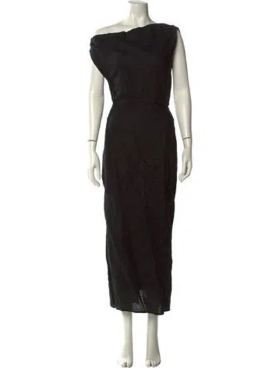 Pre-owned Dissh Linen Long Dress In Black