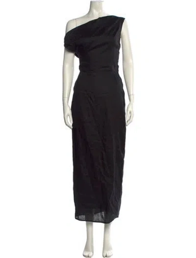 Pre-owned Dissh Linen Long Dress In Black