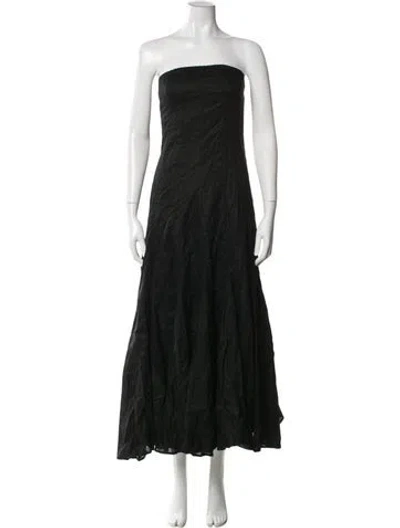 Pre-owned Dissh Linen Long Dress In Black