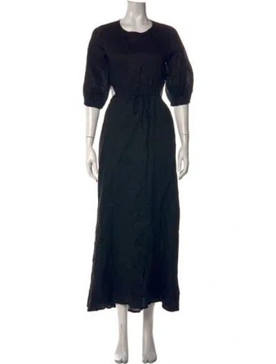 Pre-owned Dissh Linen Long Dress In Black