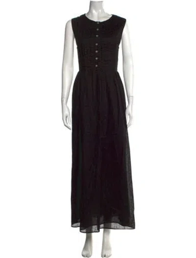Pre-owned Dissh Linen Long Dress In Black