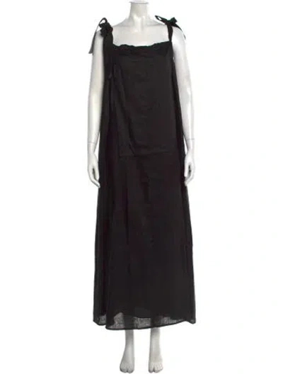 Pre-owned Dissh Linen Long Dress In Black