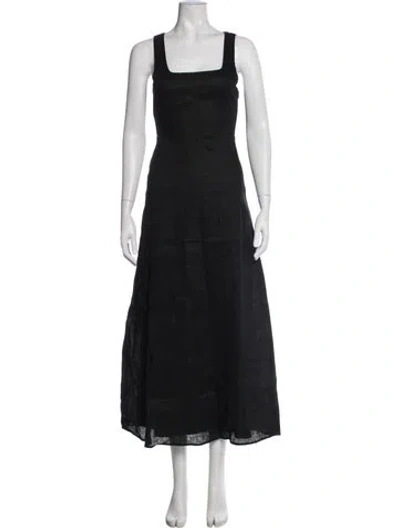 Pre-owned Dissh Linen Long Dress In Black