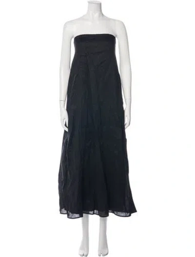 Pre-owned Dissh Linen Long Dress In Black