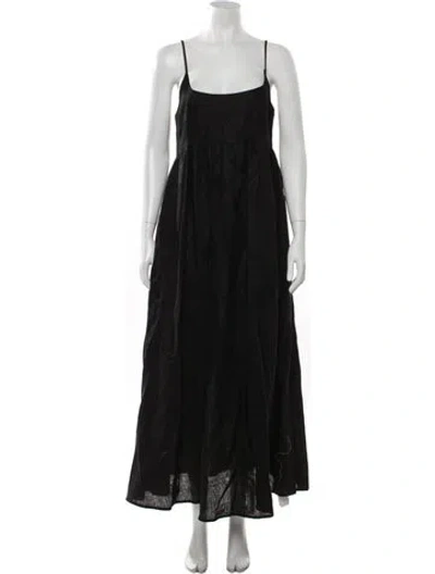 Pre-owned Dissh Linen Long Dress In Black