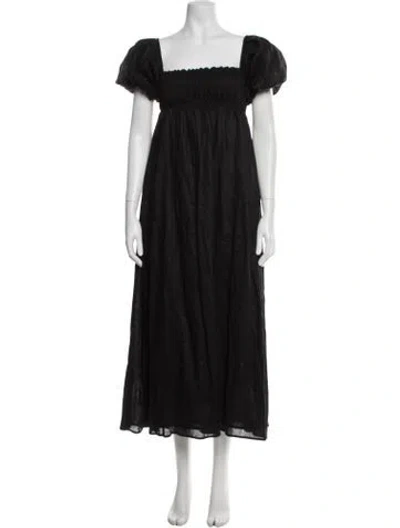 Pre-owned Dissh Linen Long Dress In Black