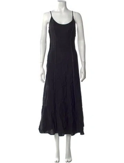 Pre-owned Dissh Linen Long Dress In Black/white