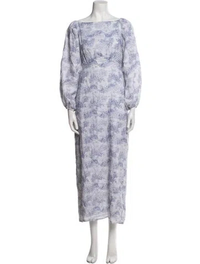 Pre-owned Dissh Linen Long Dress In Blue