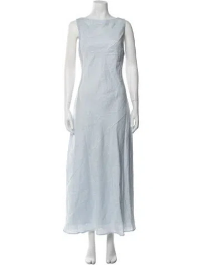 Pre-owned Dissh Linen Long Dress In Blue