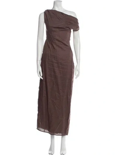 Pre-owned Dissh Linen Long Dress In Brown