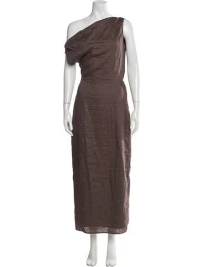 Pre-owned Dissh Linen Long Dress In Brown