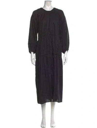 Pre-owned Dissh Linen Long Dress In Gray
