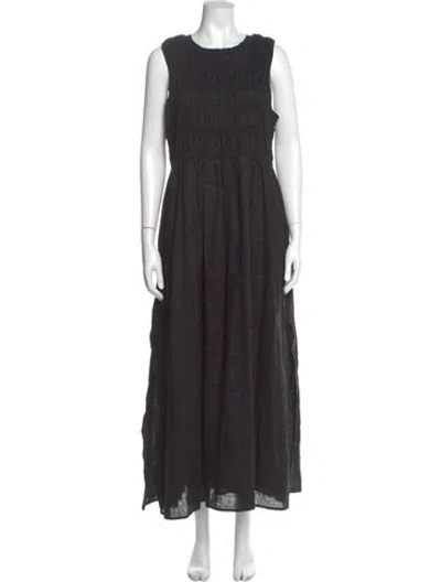 Pre-owned Dissh Linen Long Dress In Gray