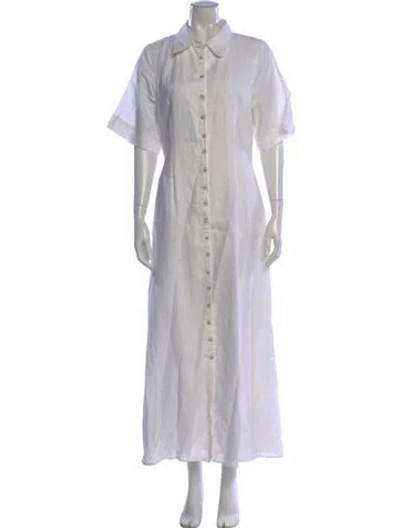 Pre-owned Dissh Linen Long Dress In Gray