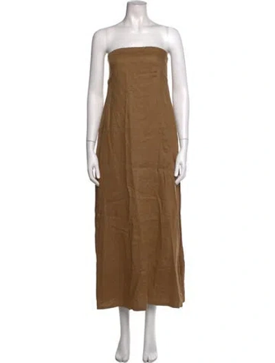 Pre-owned Dissh Linen Long Dress In Green