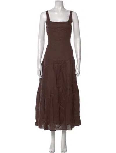 Pre-owned Dissh Linen Long Dress In Grey