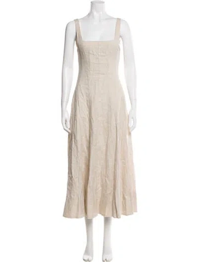Pre-owned Dissh Linen Long Dress In Neutral