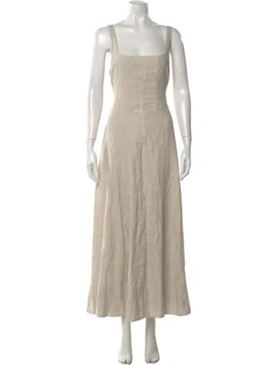 Pre-owned Dissh Linen Long Dress In Neutral